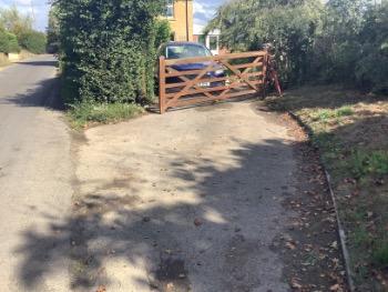 On the driveway